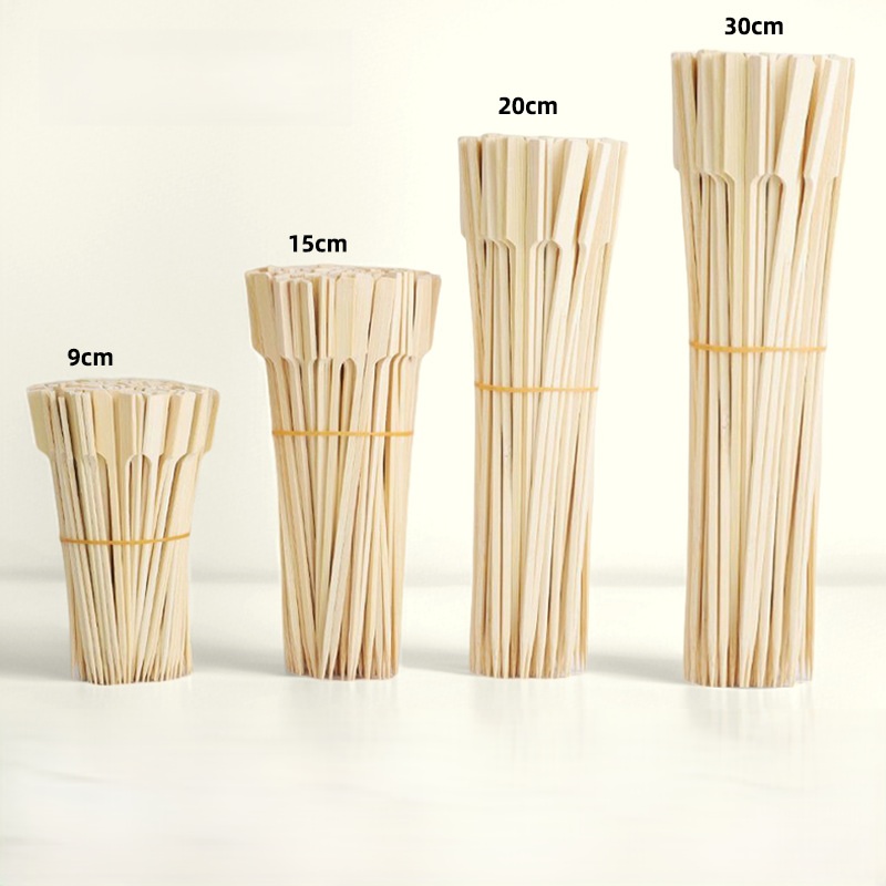 bamboo paddle skewers for oden & yakitori, wide flat handle, food safe 2