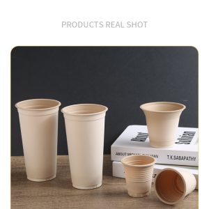 disposable bamboo coffee cups 12oz, heat resistant, biodegradable compostable, wholesale