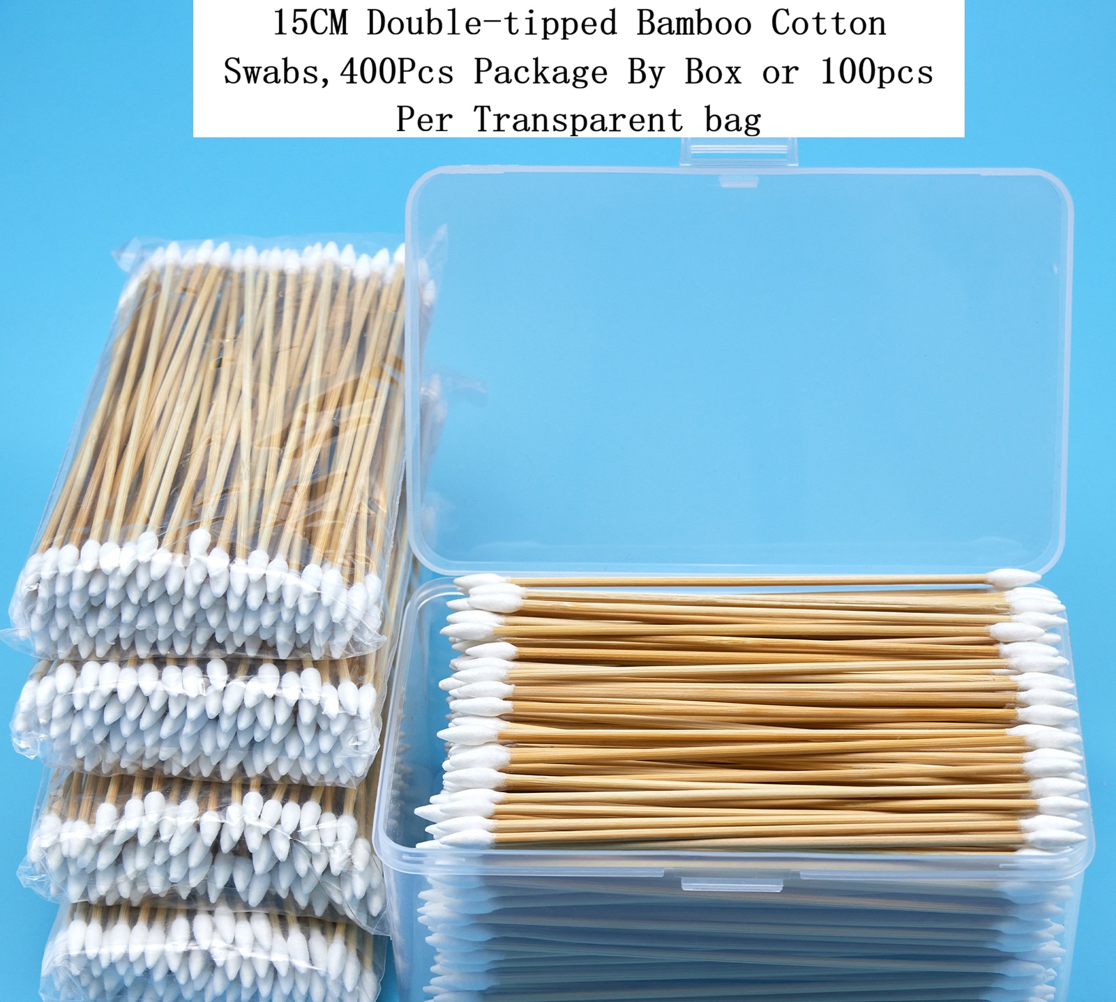 Long Bamboo Cotton Buds 15cm, Food Grade, Personal Care & Cleaning Use, Bulk Supply - Image 7