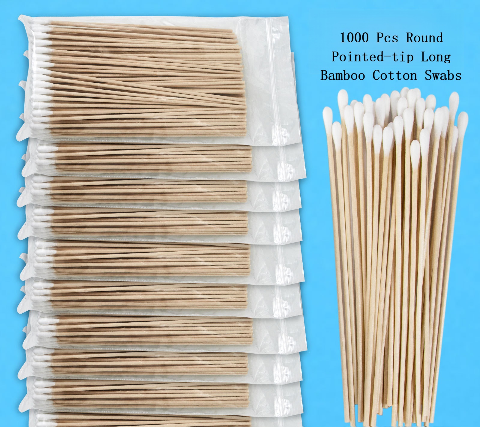 Long Bamboo Cotton Buds 15cm, Food Grade, Personal Care & Cleaning Use, Bulk Supply - Image 5